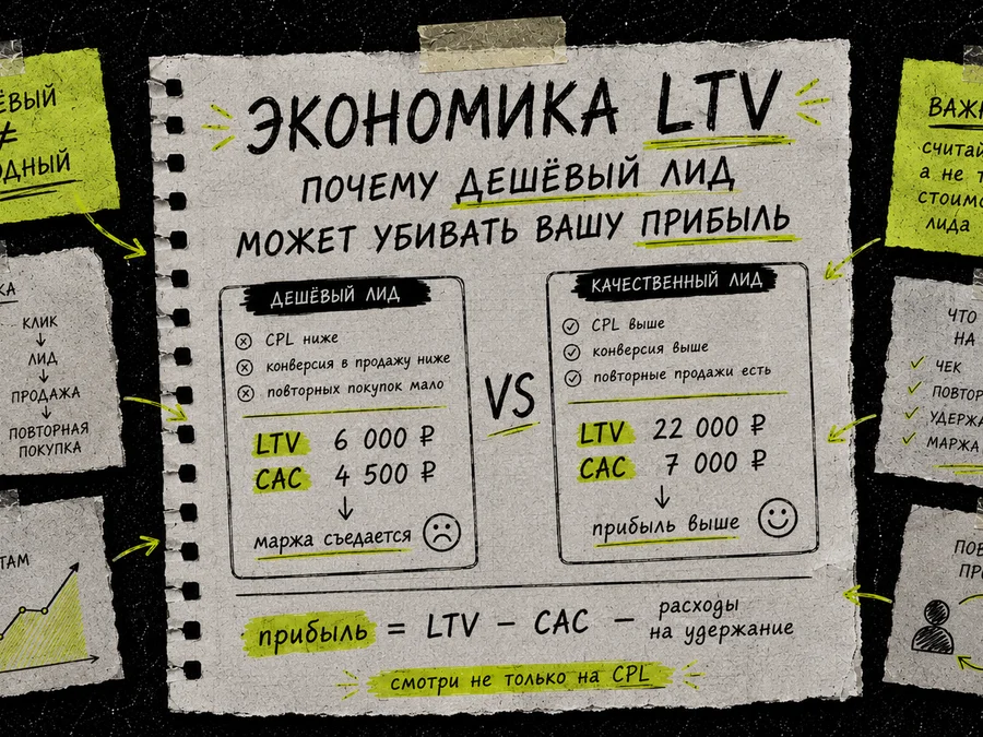 Экономика LTV: почему дешёвый лид может убивать вашу прибыль